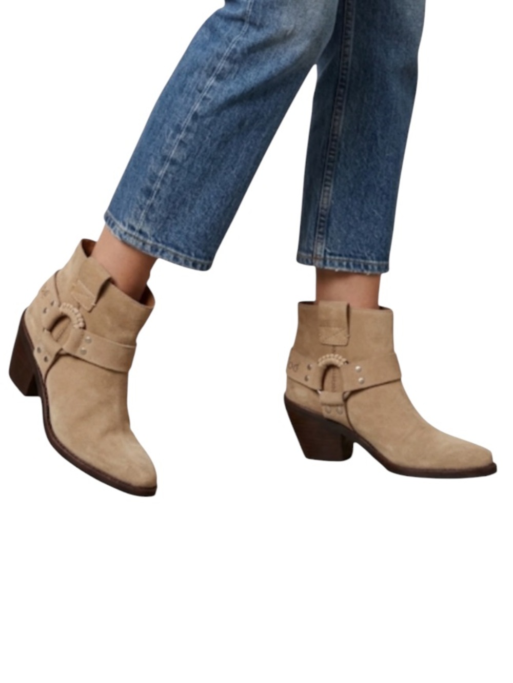 See by Chloé Eddie Taupe Suede Harness Boots Size 39.5
U